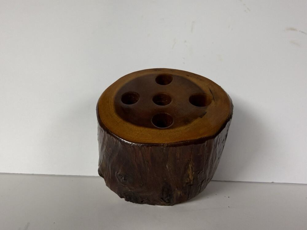 Rare Vintage California Redwoods Muir Woods Log Pencil Pen Holder 5 Holes USA